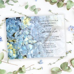 Invitation Fête des mariées Florale Blue Hydrangea