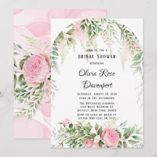 Invitation Fête des mariées florale Botanique Rose Wisteria