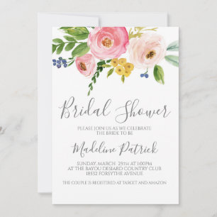 Invitation Fête des mariées Florale Bouquet