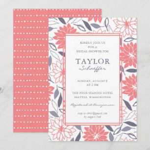 Invitation Fête des mariées florale de Dahlias
