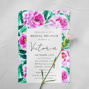 Invitation Fête des mariées florale de Peony rose