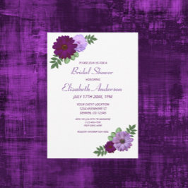 Invitation Fête des mariées florale de pivoine violette