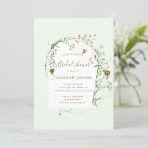 Invitation Fête des mariées florale de prairie fleur sauvage 