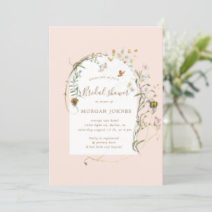 Invitation Fête des mariées florale de prairie fleur sauvage 