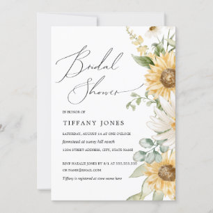 Invitation Fête des mariées florale de tournesol