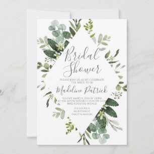 Invitation Fête des mariées florale d'Eucalyptus