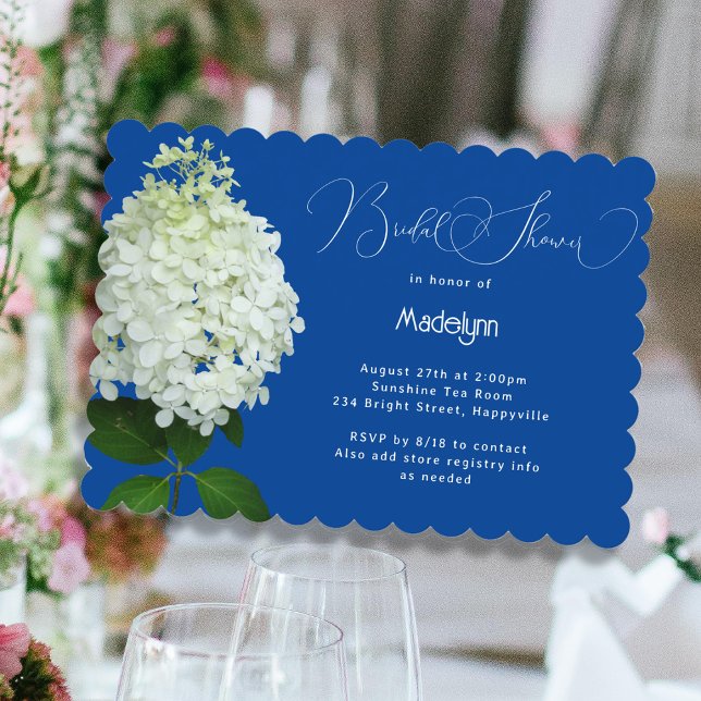 Invitation Fête des mariées florale Hydrangée blanche (Créateur téléchargé)