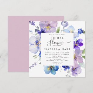 Invitation Fête des mariées florale Lilac Blush Mauve Pansy V