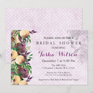 Invitation Fête des mariées florale moderne aquarelle Invitat