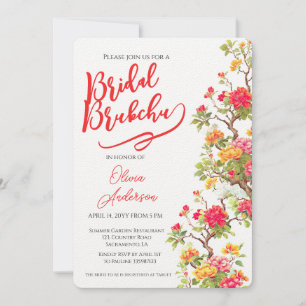 Invitation Fête des mariées Florale Orange Blossom