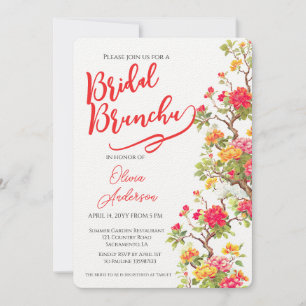 Invitation Fête des mariées Florale Orange Blossom