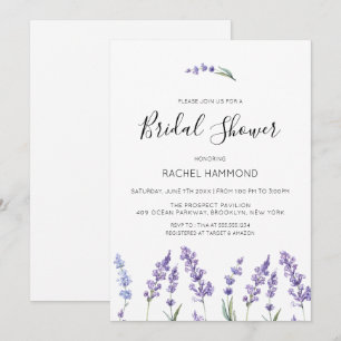 Invitation Fête des mariées florale pastel violet