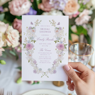 Invitation Fête des mariées florale romantique Soft Pastel