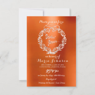 Invitation Fête des mariées Florale  Rose rose orange