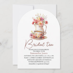 Invitation Fête des mariées Florale Terracotta Boho Tea Party