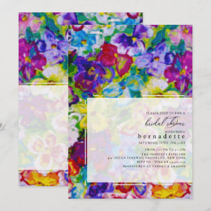 Invitation Fête des mariées florale Vibrante peinte à la main