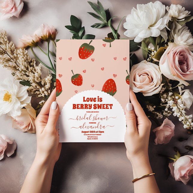 Invitation Fête des mariées fraise (Créateur téléchargé)