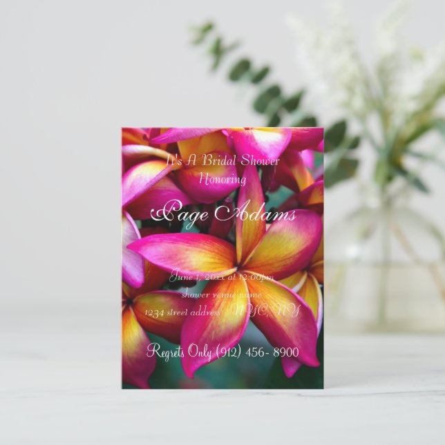 Invitation Fête des mariées Frangipani (Debout devant)