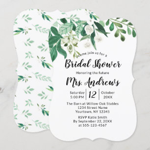 Invitation Fête des mariées frontalière de la menthe botaniqu