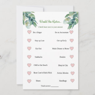 Invitation Fête des mariées Game Voudrait-Elle Plaire