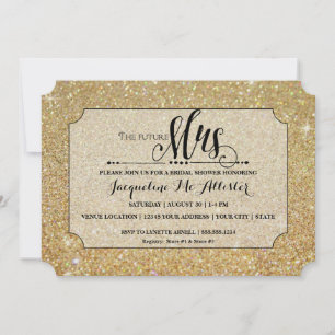 Invitation Fête des mariées Gold Parties scintillant Future M