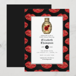 Invitation Fête des mariées gothique florale