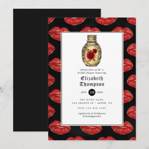 Invitation Fête des mariées gothique florale