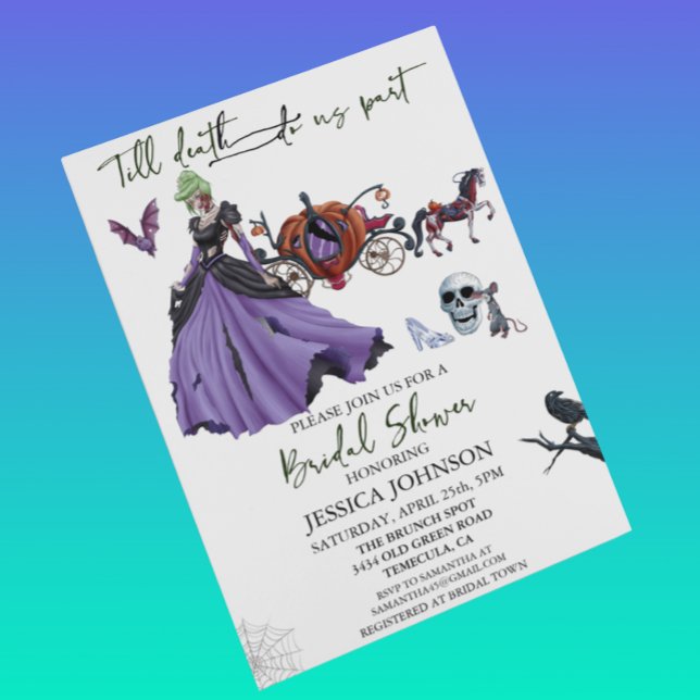 Invitation Fête des mariées Halloween mariée Zombie Princesse (Créateur téléchargé)