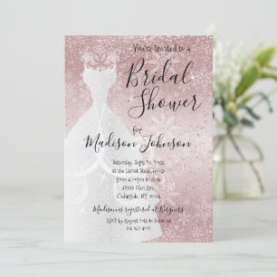 Invitation Fête des mariées hiver neige - Rose Gold