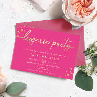 Fête des mariées Hot Pink Gold Lingerie Party