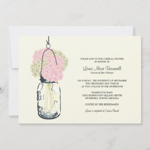 Invitation Fête des mariées Hydrangea & Mason Jar