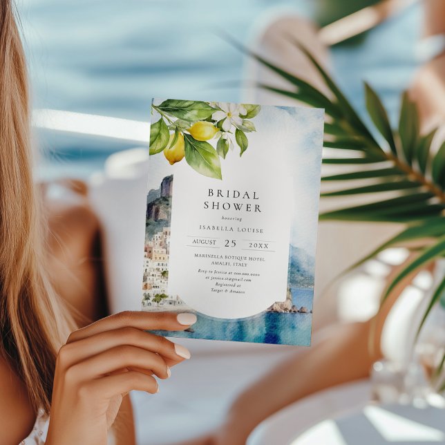 Invitation Fête des mariées italienne au citron de la côte am (Créateur téléchargé)