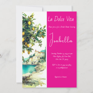 Invitation Fête des mariées italienne La Dolce Vita