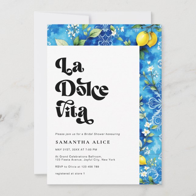Invitation Fête des mariées italienne Positano La Dolce Vita (Devant)