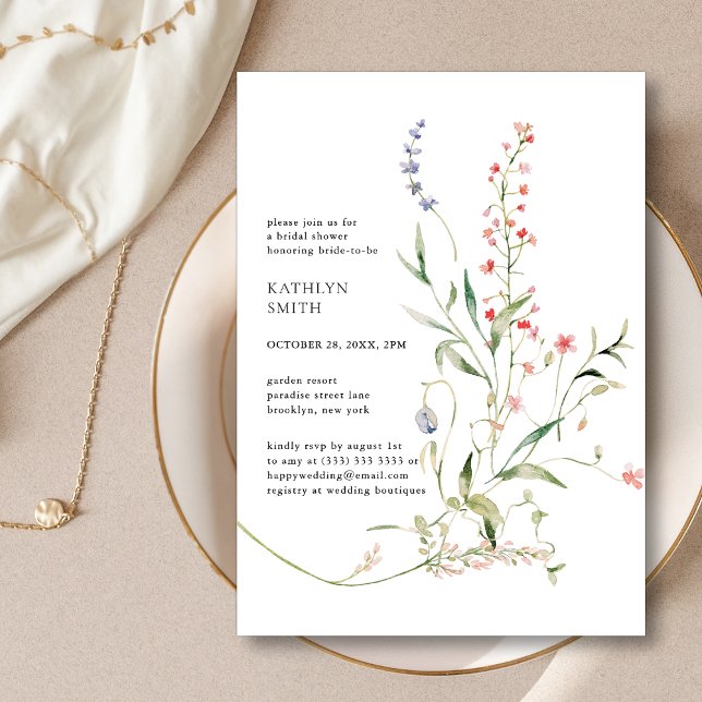Invitation Fête des mariées Jardin Floral fleur sauvage (Créateur téléchargé)