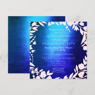 Invitation Fête des mariées Kraft bleu gris blanc Cobalt