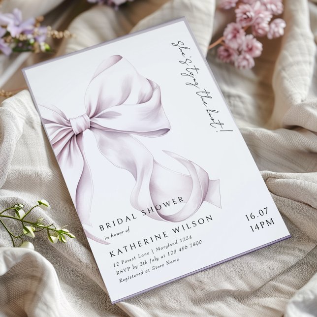 Invitation Fête des mariées Lilac Bow violet (Créateur téléchargé)