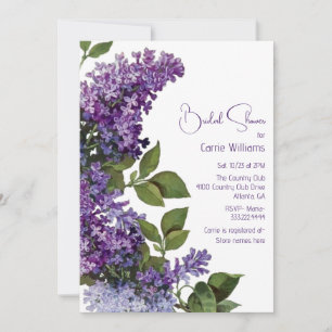Invitation Fête des mariées Lilacs violet