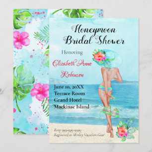 Invitation Fête des mariées lune de miel