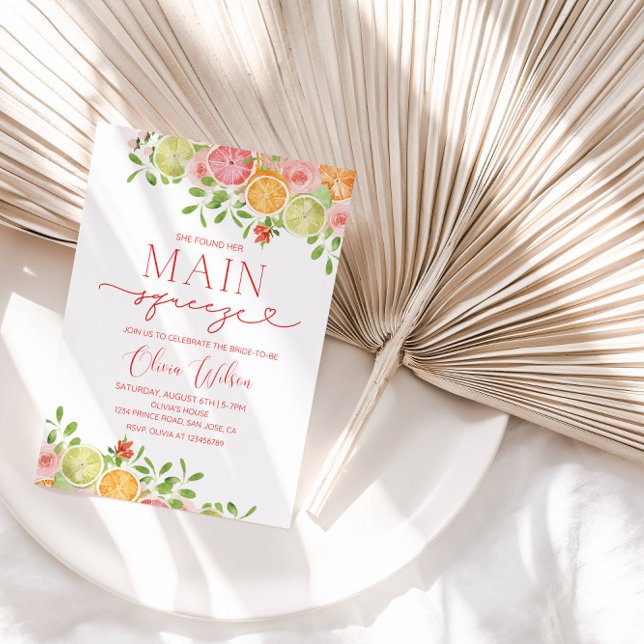 Invitation Fête des mariées "Main Squeeze" - Citrus Summer Pa (Créateur téléchargé)