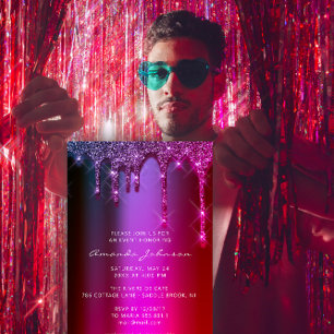 Invitation Fête des mariées Mariage Anniversaire rose pourpre