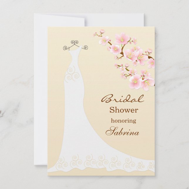 Invitation Fête des mariées mariage cerisier (Devant)