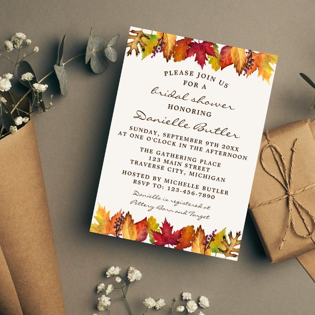Invitation Fête des mariées Mariage de automne de feuilles d' (Créateur téléchargé)