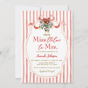 Invitation Fête des mariées Mariage de vacances Red Mistletoe