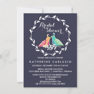 Invitation Fête des mariées Mariage des Inséparables de couro