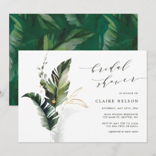 Invitation Fête des mariées Mariage Feuille verte tropicale