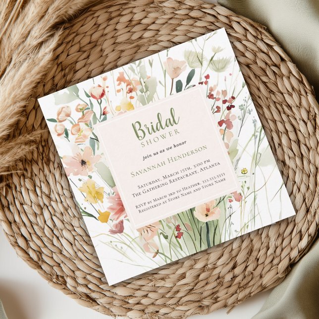 Invitation Fête des mariées Mariage Fleur sauvage aquarelle (Créateur téléchargé)