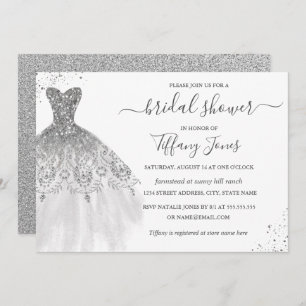 Invitation Fête des mariées Mariage Parties scintillant blanc