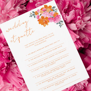 Invitation Fête des mariées Mariage rose et orange