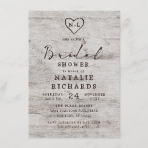 Invitation Fête des mariées Mariage rustique